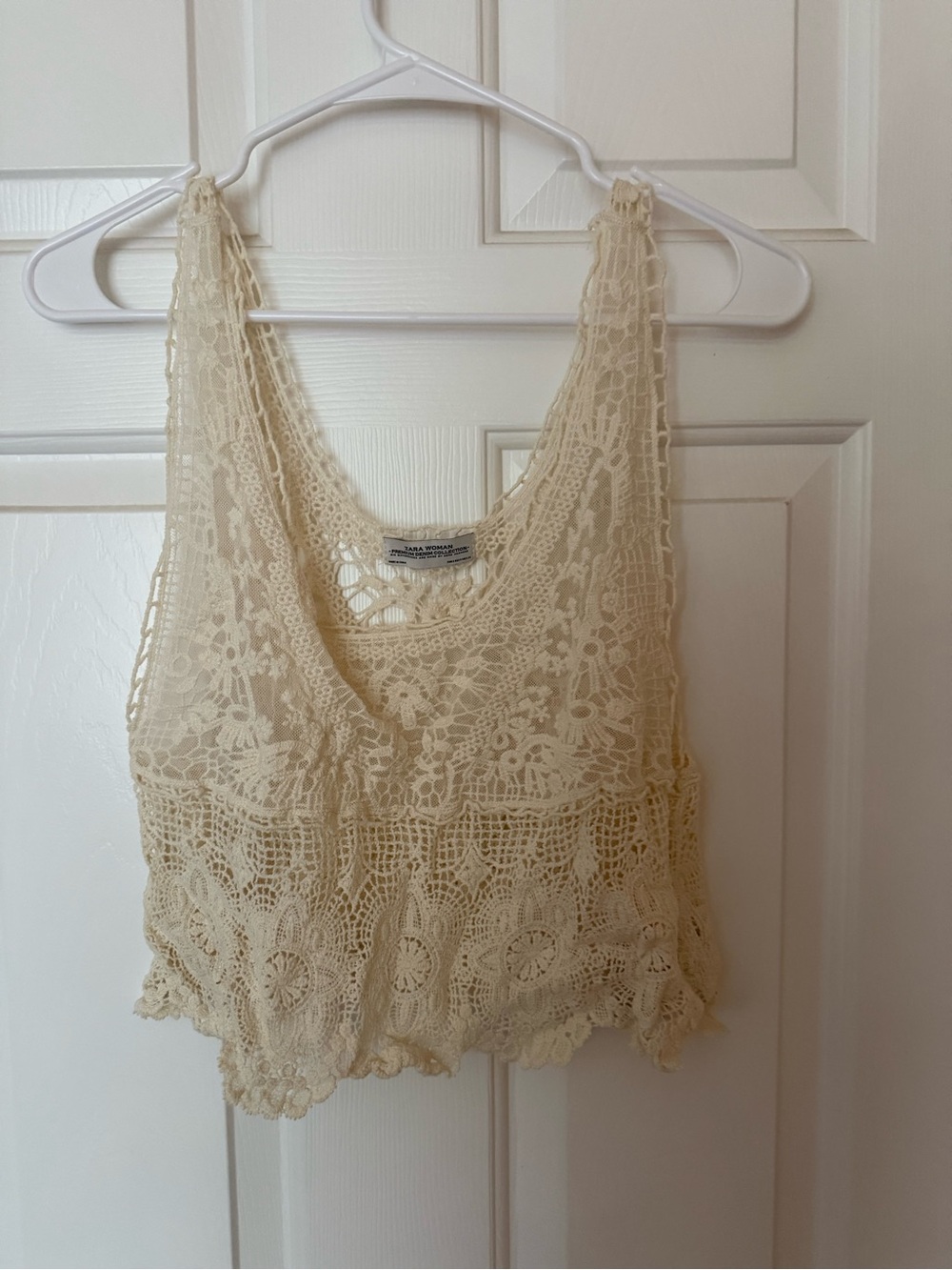 Zara Crochet Lace Camisole - Cream